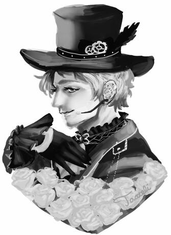 Tässä: mustavalko, rintakuva